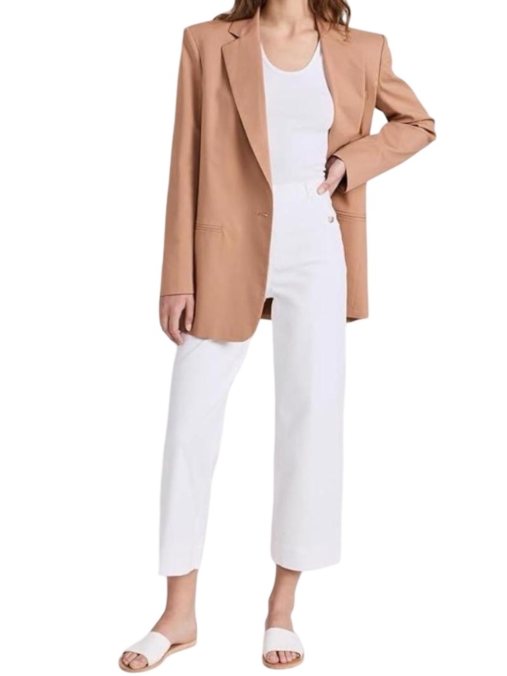 SPANX Stretch Twill Cropped Wide Leg High Rise Pants Button Pocket 3XT NWT